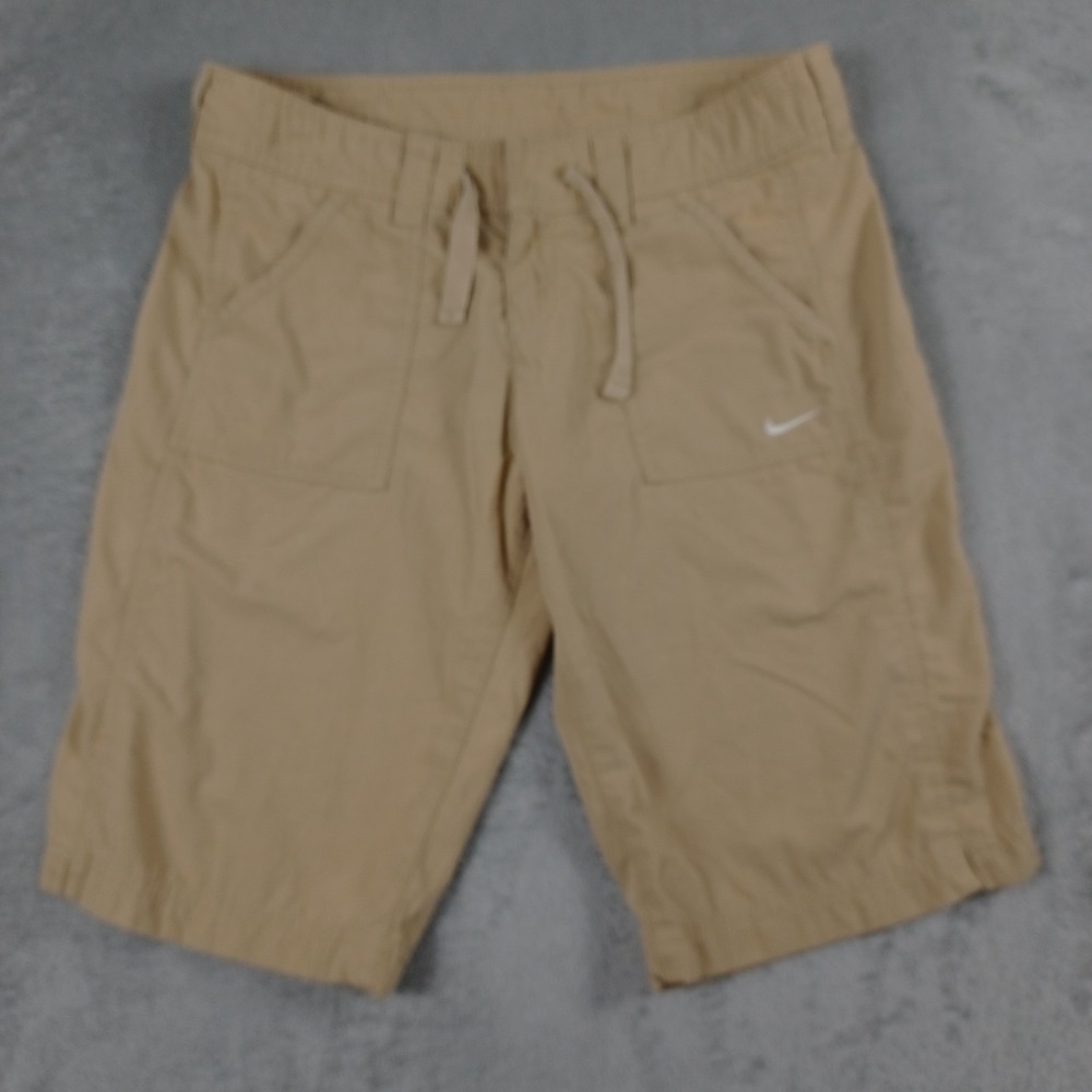 Nike Shorts Womens Small Y2K Brown Outdoor Drawstring Pockets Casual